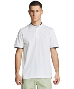 Jack & Jones Poloshirt Paulos mit Mao Kragen in Weiß