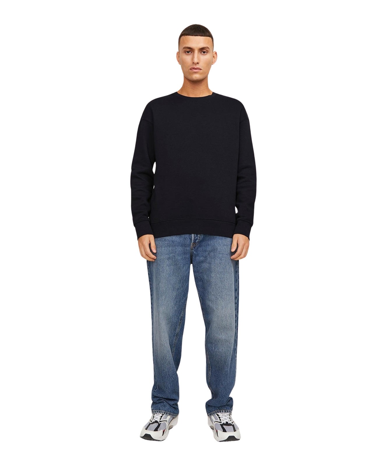 Herren Pullover Star Basic Sweat Crew von Jack & Jones in Black