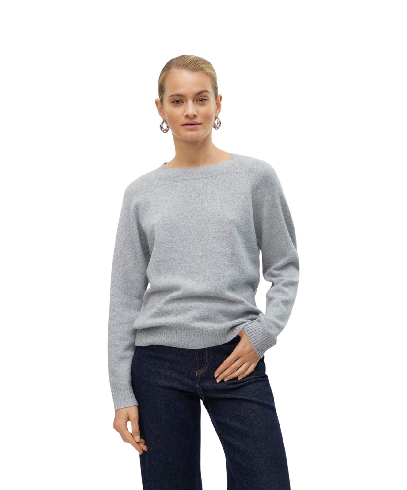 Damen Pullover Doffy von Vero Moda in Light Grey Melange