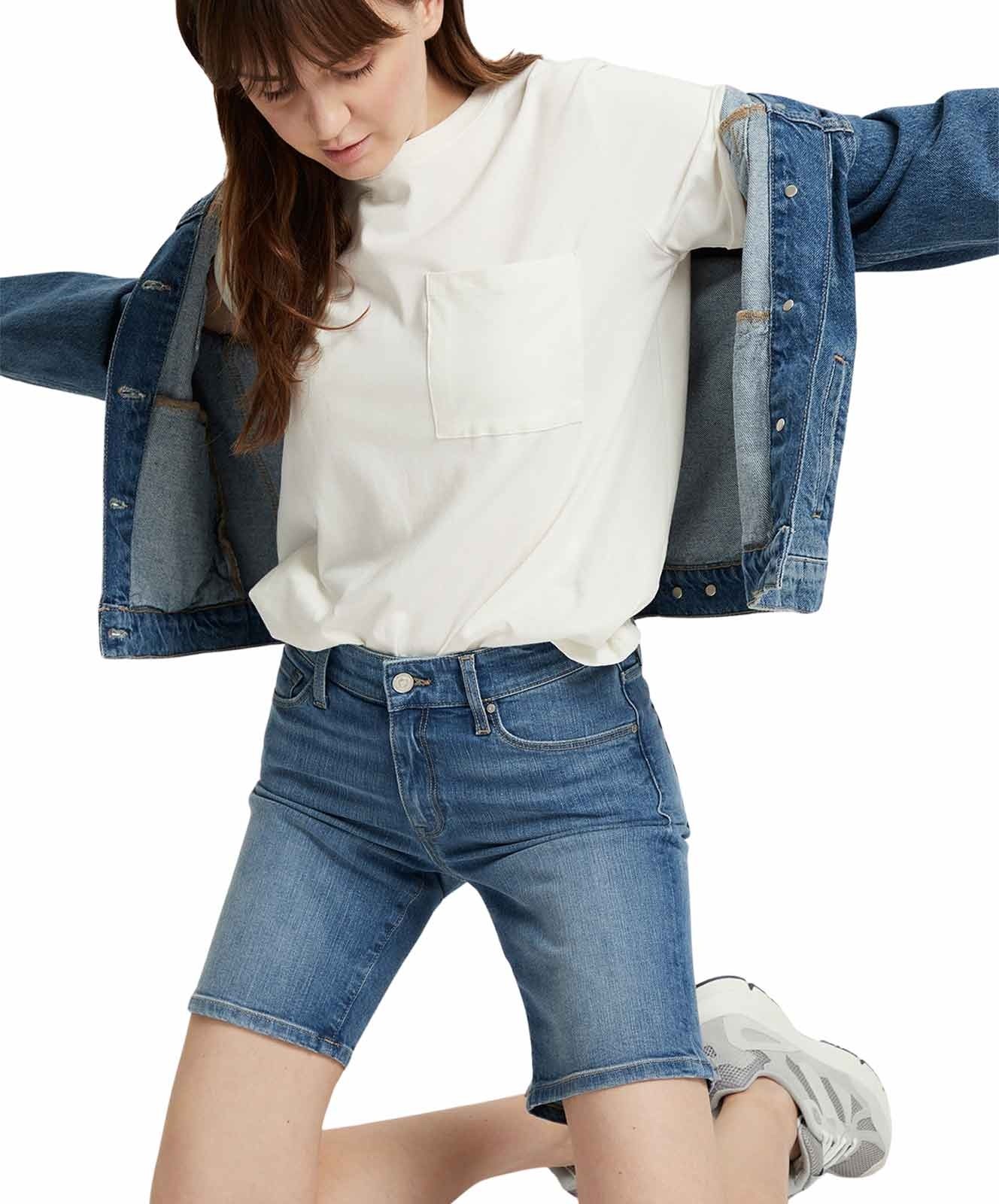 Damen Jeans Anya Short von Cross in Mid Blue