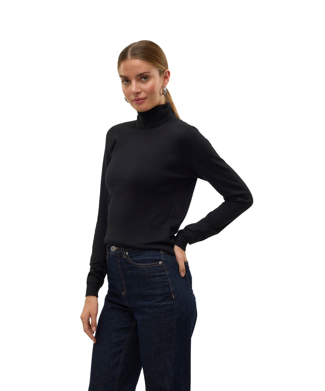 Damen Pullover Iris Rollneck von Vero Moda in Black