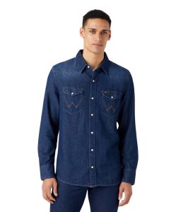 Wrangler Jeanshemd mit Western Style in Dunkelblau