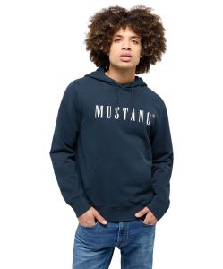 Mustang Hoodie Bronson in Dunkelblau mit Label-Print