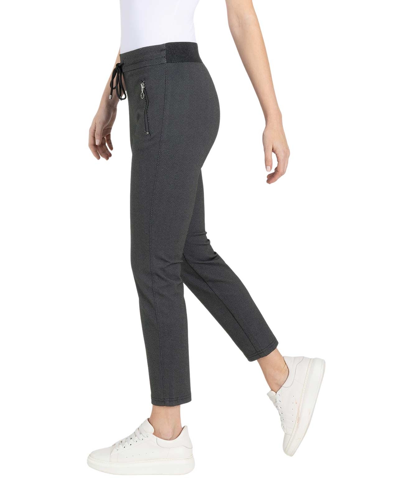 Damen Hose Easy Smart von MAC in Silver Zig Zag