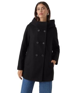 Vero Moda Mantel Fortune Shila mit Großer Kapuze in Schwarz