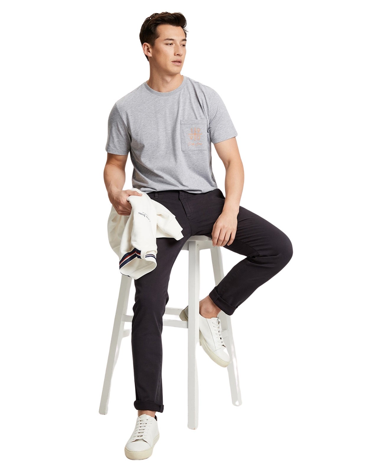 Herren Hose Chino von Cross in Anthrazit