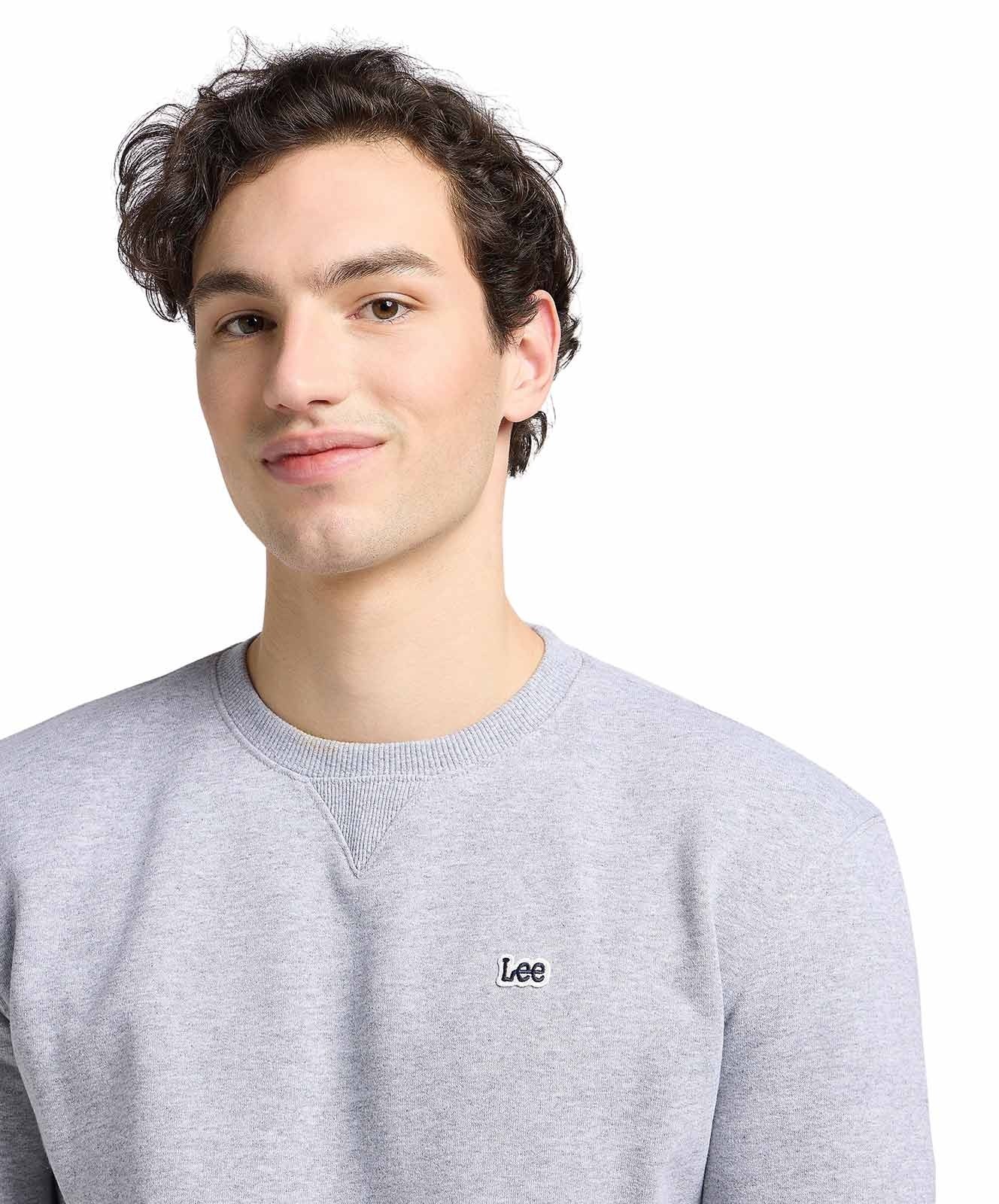 Herren Pullover Patch Crew von Lee in Grey Mele