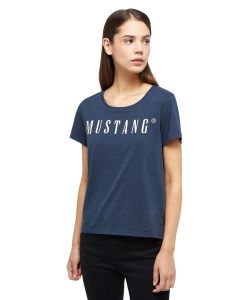 Mustang T-Shirt mit Printlogo Alma in Dunkelblau