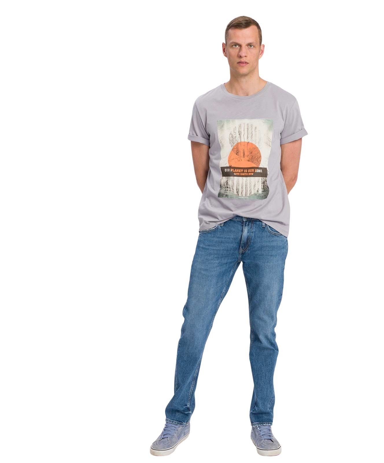 Herren Jeans Damien von Cross in Vintage Blue