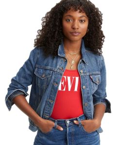 Levis Damen Original Truckerjacke in mittelblauem Indigo