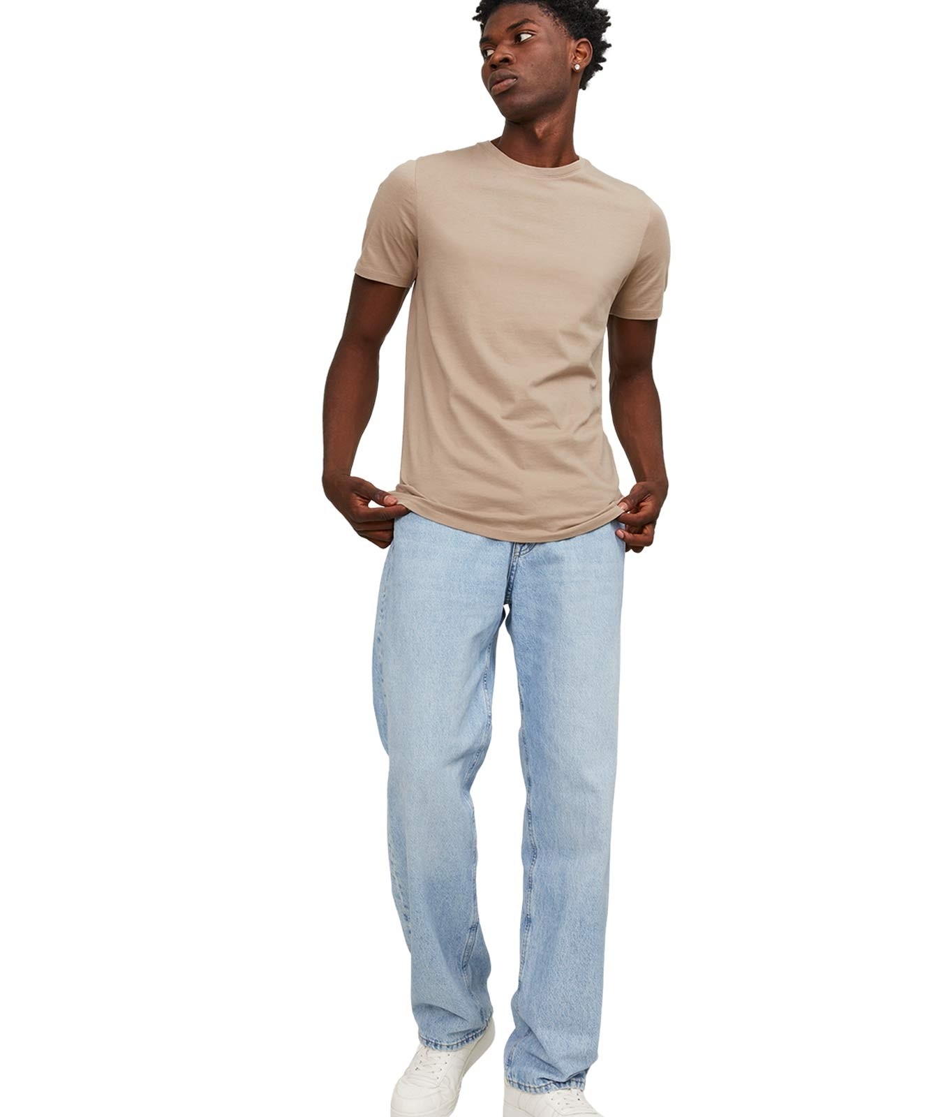 Herren Shirt Organic Basic Tee von Jack & Jones in Crockery