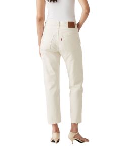 Levi's 501 Crop Jeans in Cremeweiß mit ⅞ Länge