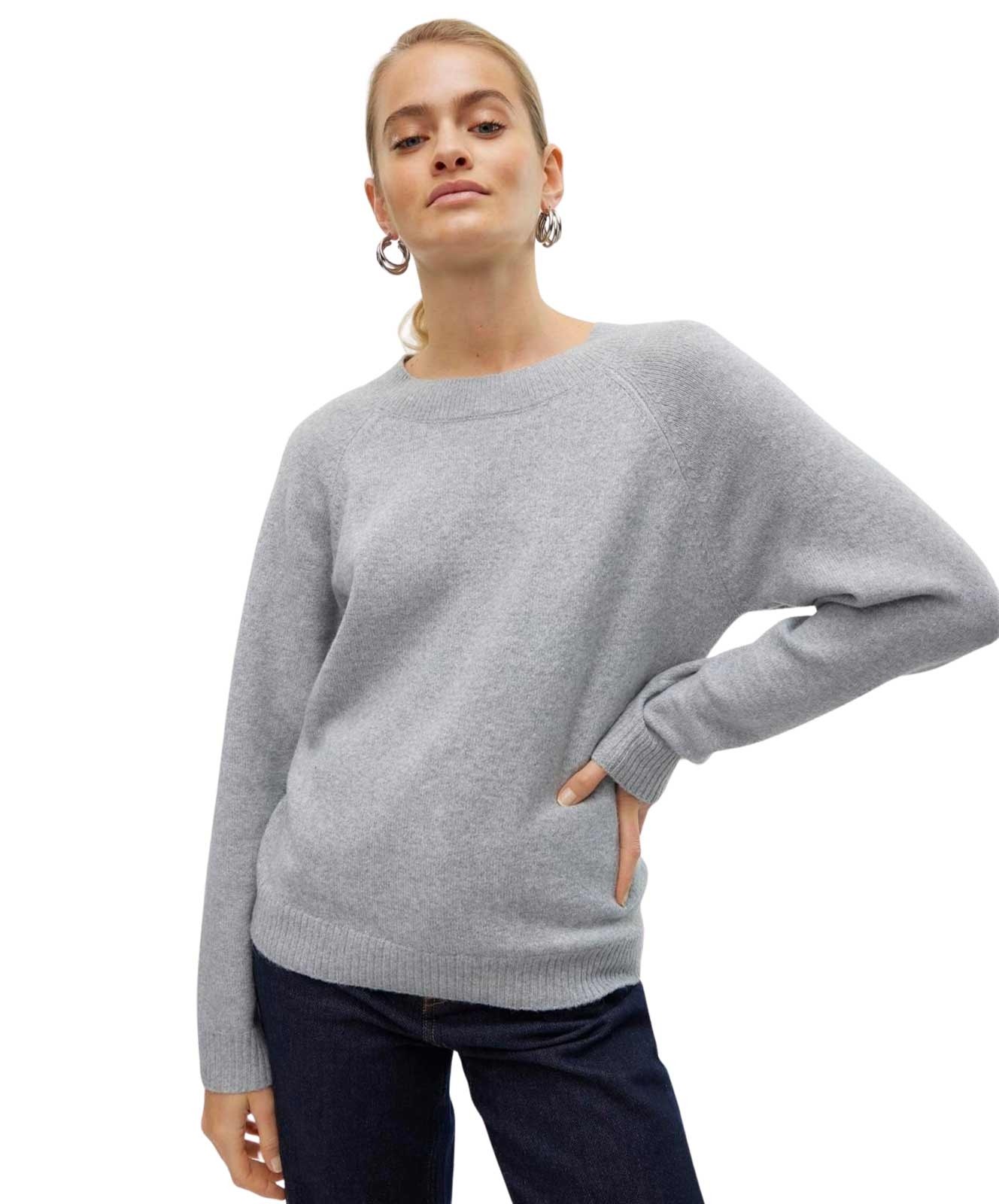 Damen Pullover Doffy von Vero Moda in Light Grey Melange