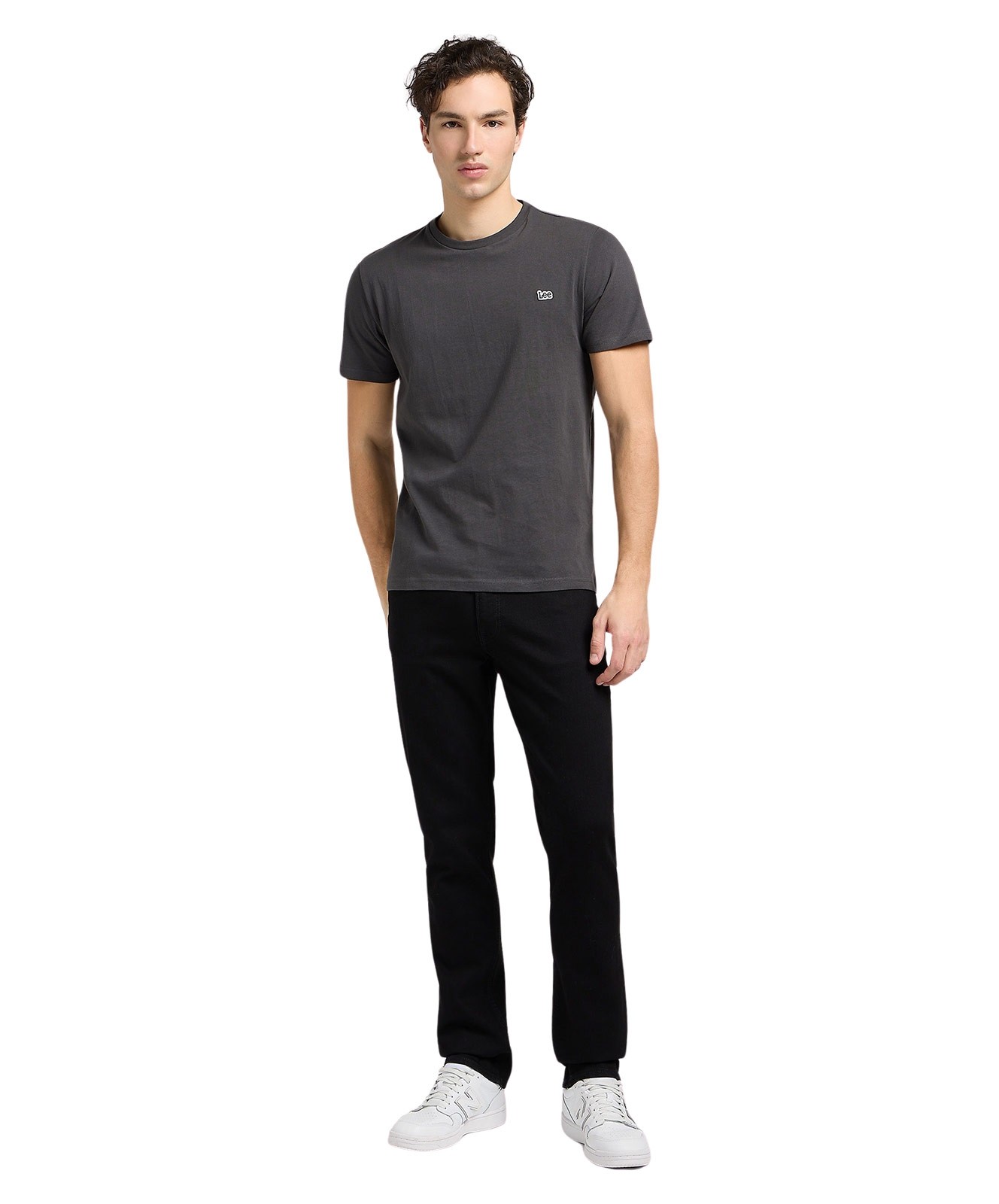 Herren Shirt Patch Logo Tee von Lee in Wasched Black
