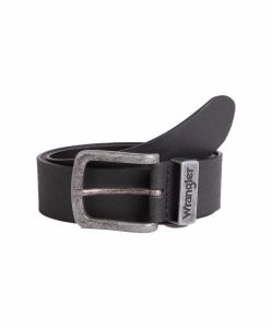 Wrangler Gürtel Metal Loop aus Rindspaltleder in Schwarz