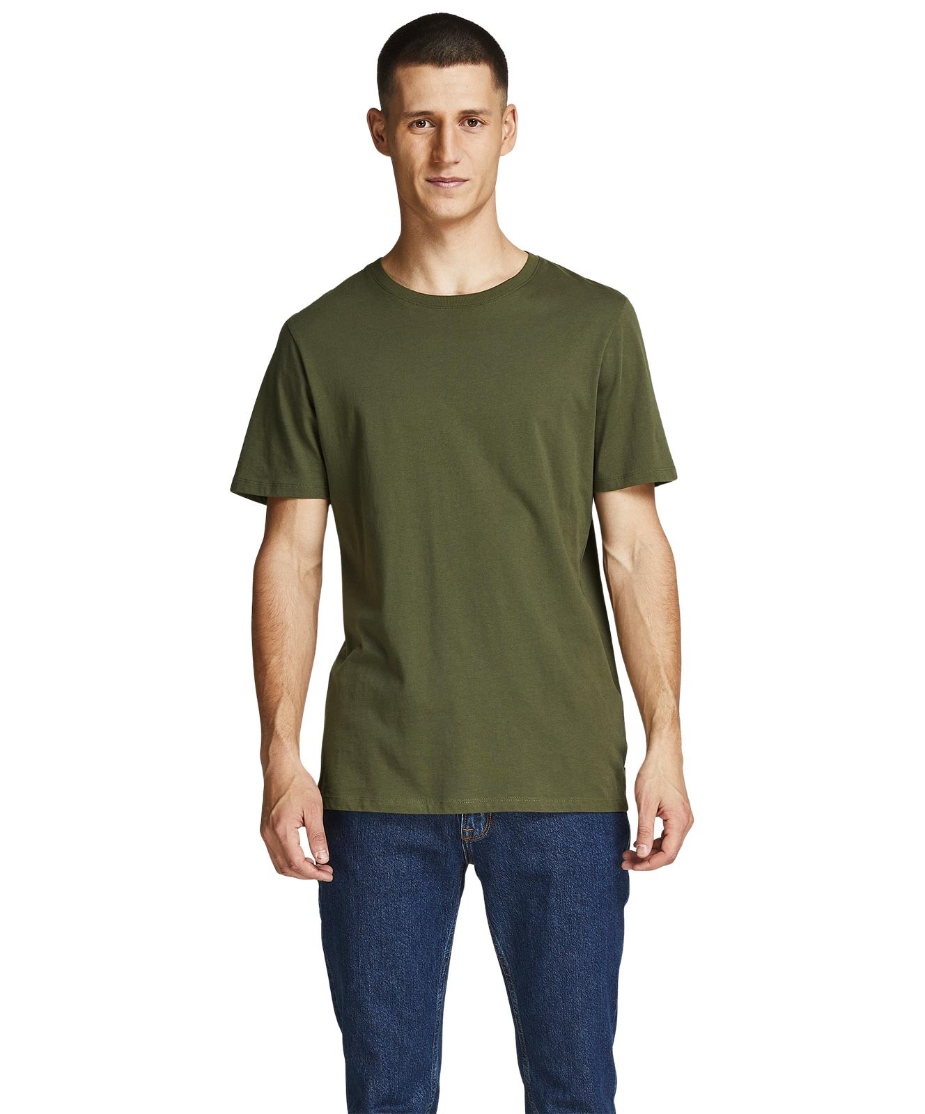 Herren Shirt Organic Basic Tee von Jack & Jones in Olive Night
