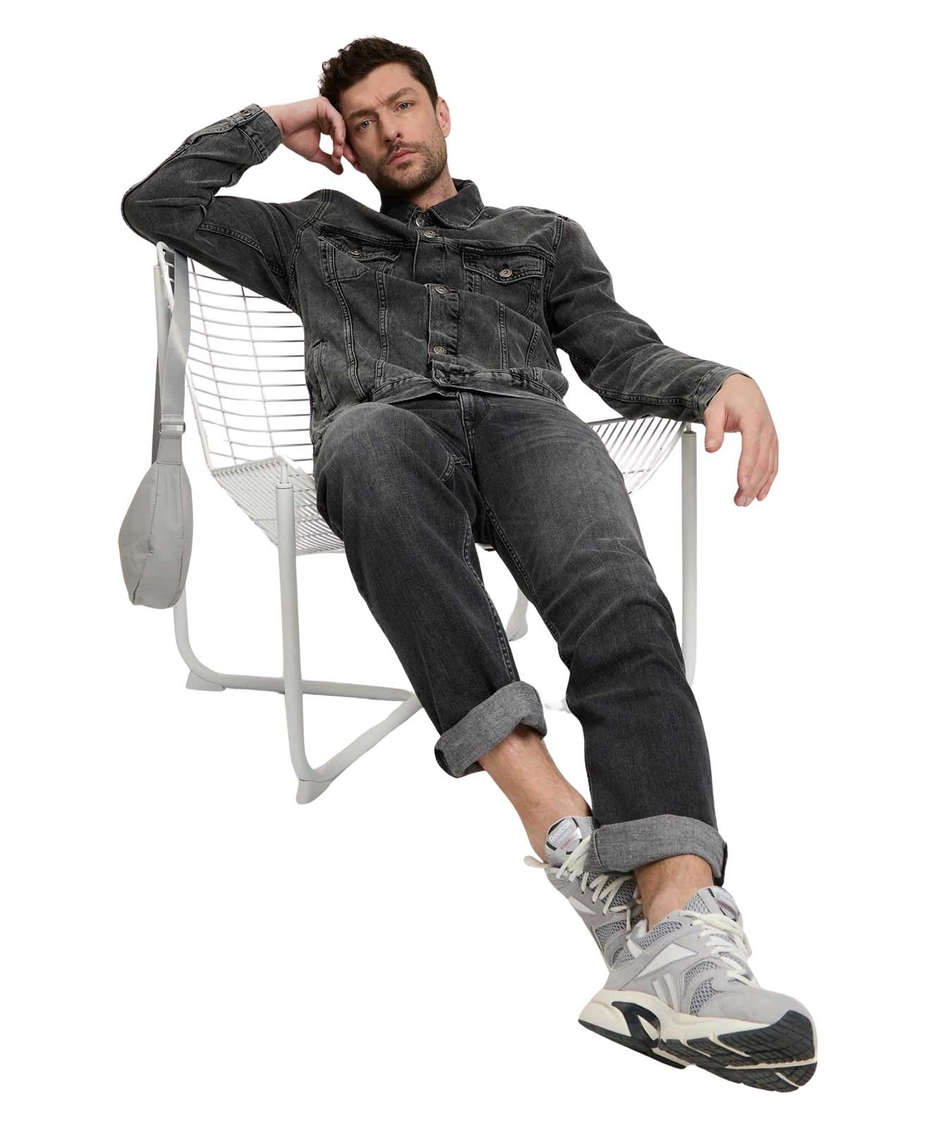 Herren Jacke Denim Jacket von Cross in Anthrazit