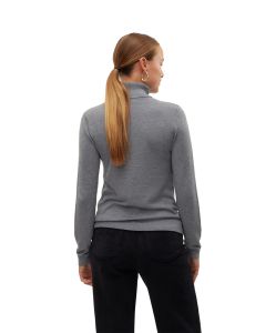 Vero Moda Strickpullover Iris in Grau mit Rollkragen