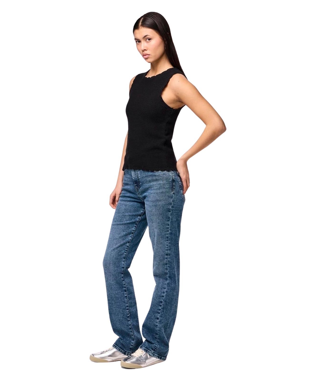 Damen Jeans Kelly von Pieces in Medium Blue