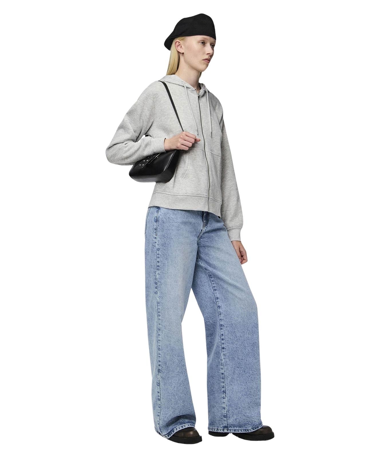 Damen Pullover Chilli Zip von Pieces in Light Grey Melange