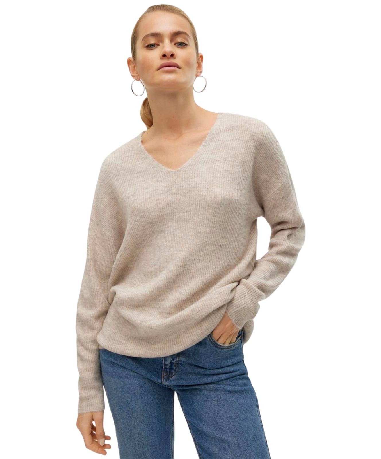 Damen Pullover Crewlefile von Vero Moda in Birch