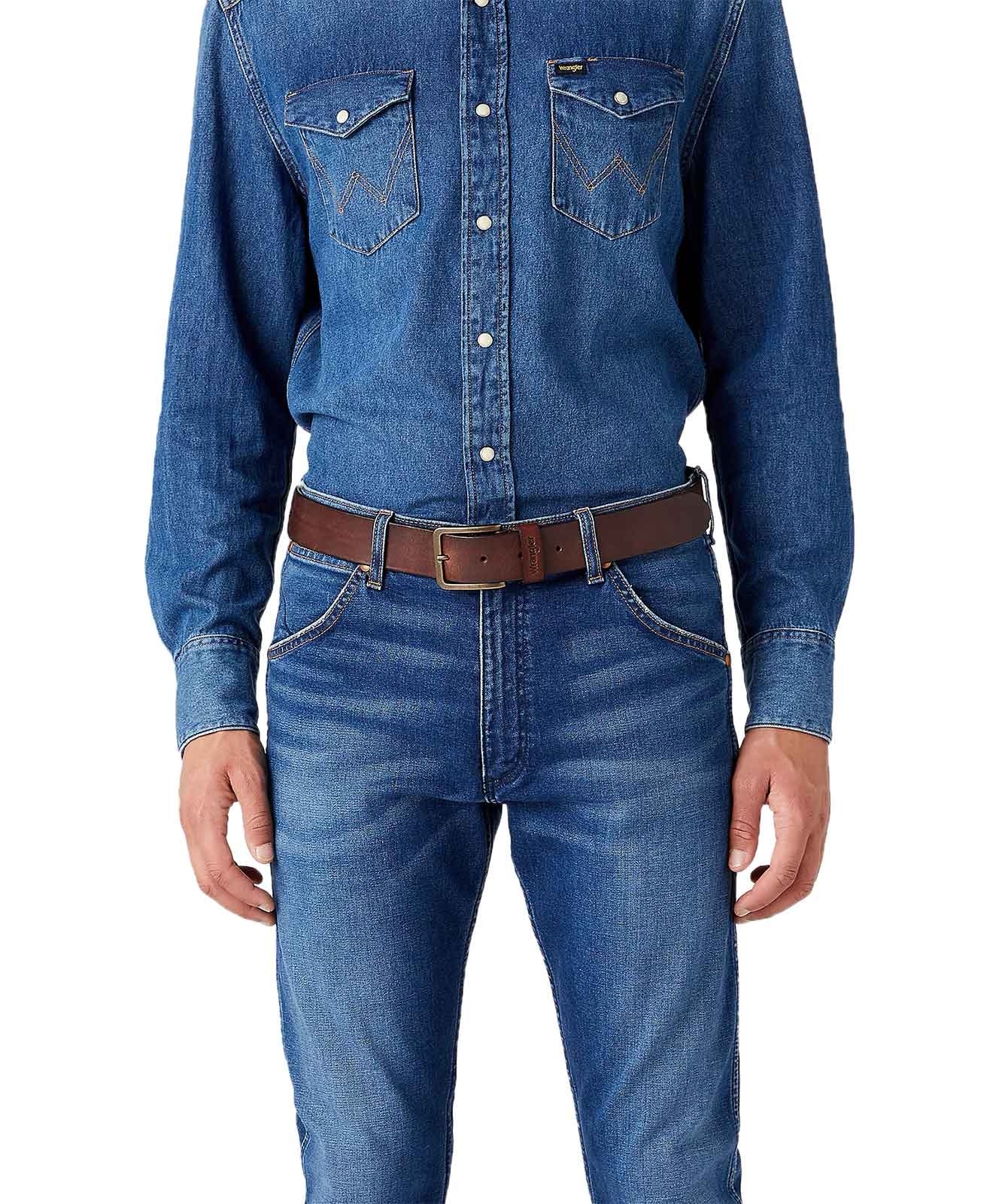 Herren Gürtel Structured Belt von Wrangler in Brown