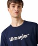 Herren Shirt Frame Logo Tee von Wrangler in Navy