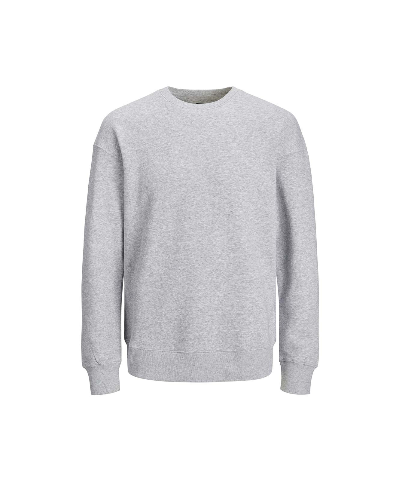 Herren Pullover Star Basic Sweat Crew von Jack & Jones in Light Grey Melange
