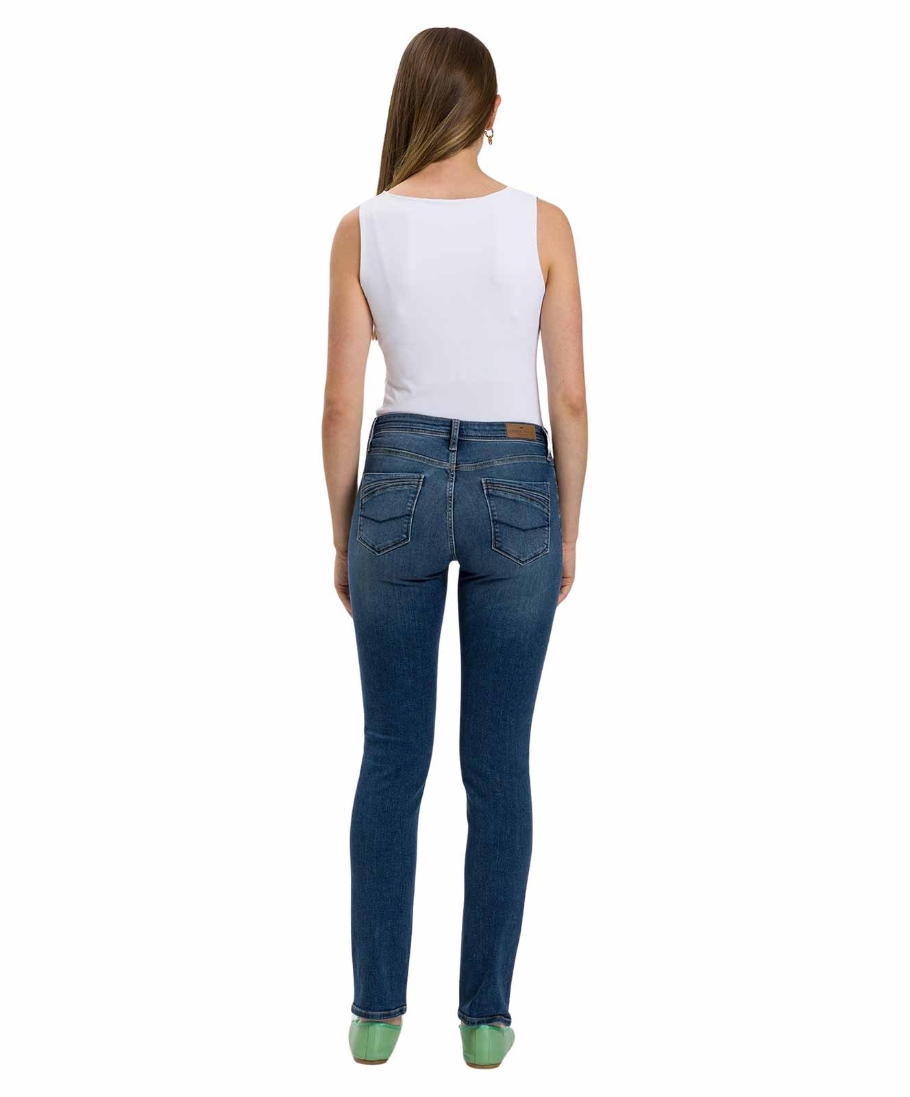Damen Jeans Anya von Cross in Mid Blue Used