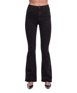 Pieces Peggy Jeans Flared in Schwarz