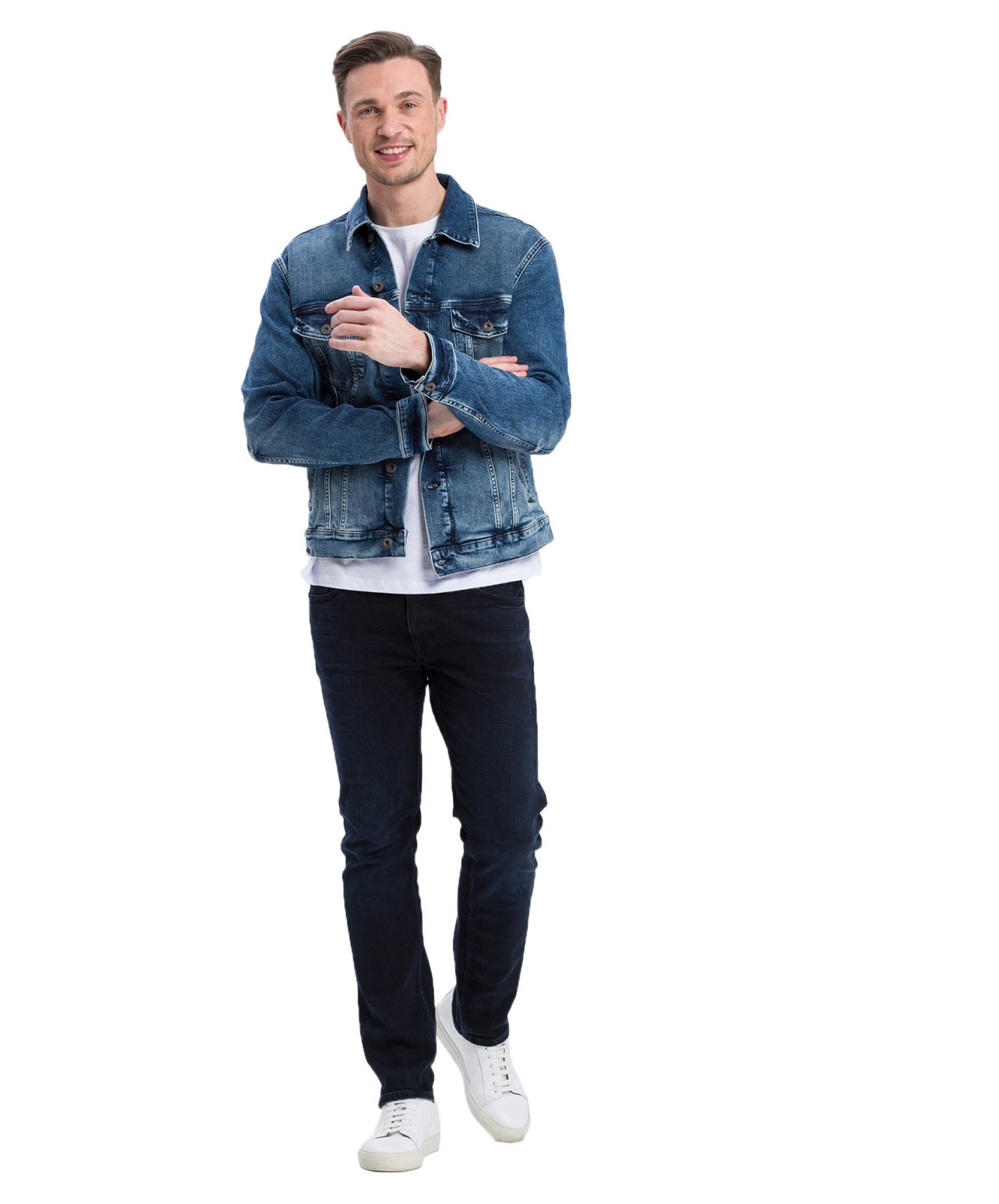 Herren Jeans Damien von Cross in Blue Black