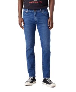 Wrangler Larston Jeans Tapered Fit aus blauem Stretch Denim 