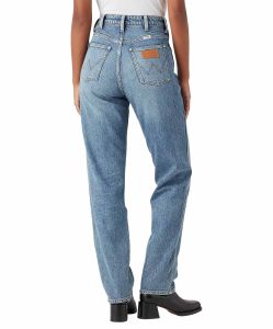Wrangler Mom Jeans Straight mit Destroyed Effekten