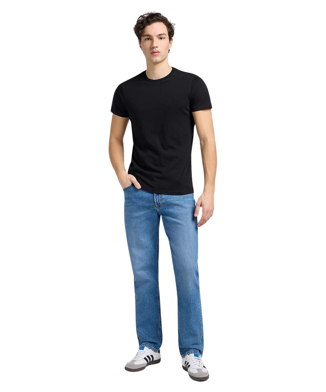 Herren Shirt Twin Pack Crew von Lee in Black