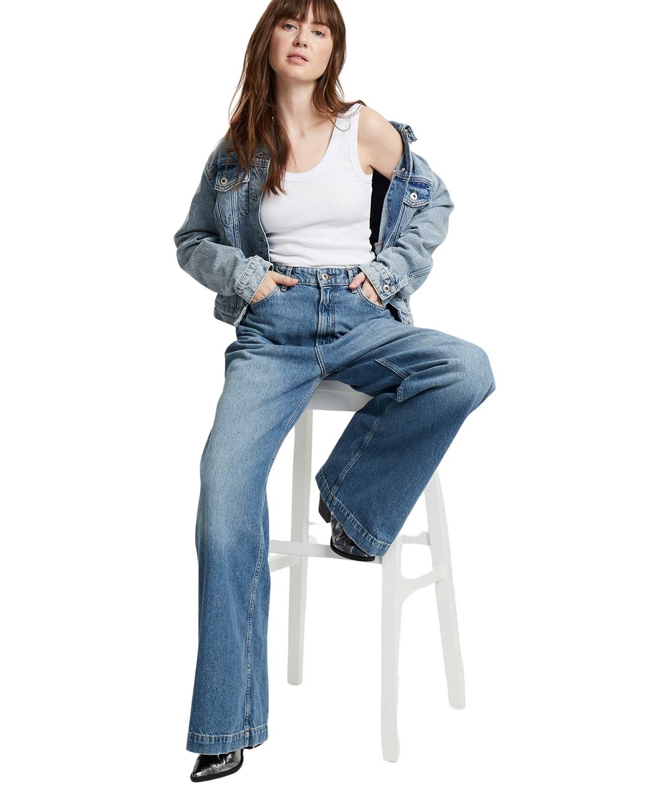 Damen Jacke Regular Jeansjacke von Cross in Light Blue