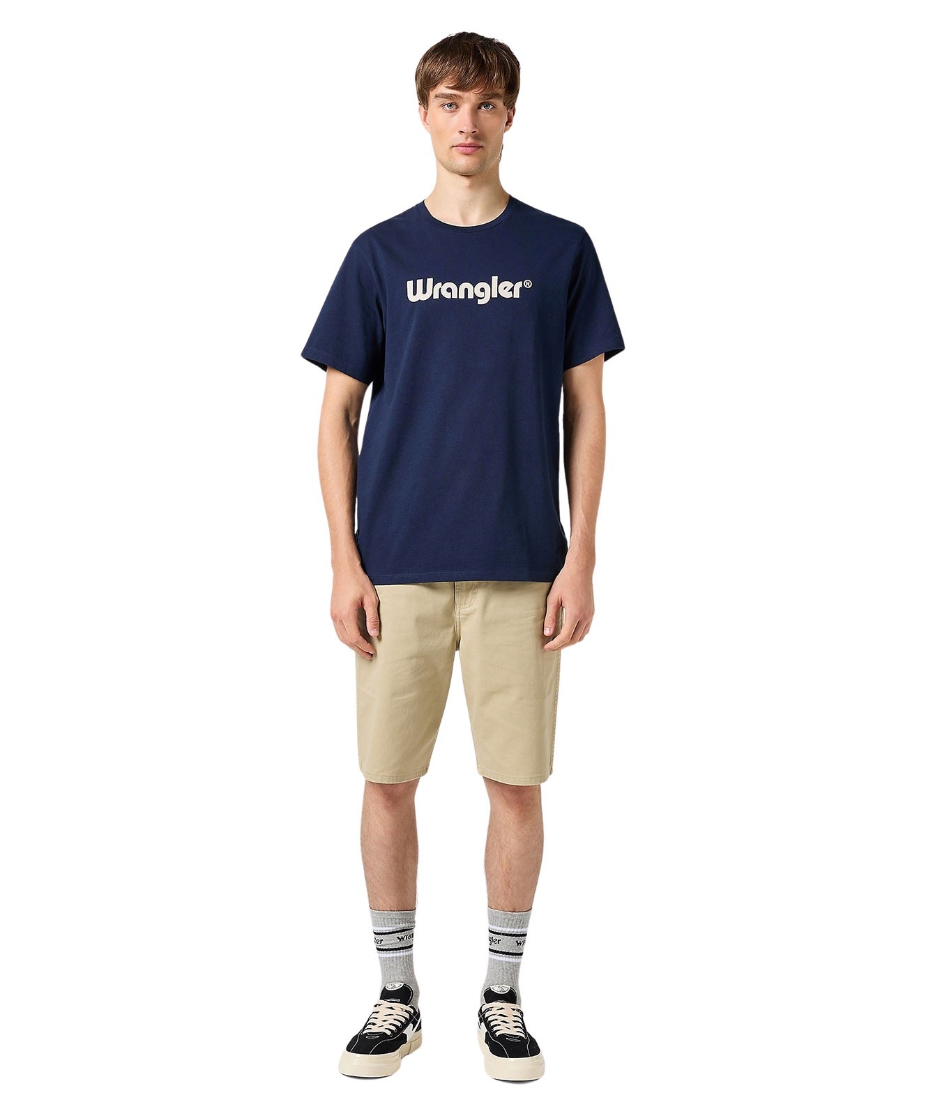 Herren Shirt Frame Logo Tee von Wrangler in Navy