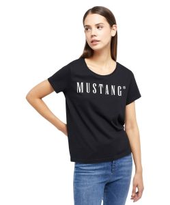 Mustang T-Shirt mit Printlogo Alma in Schwarz