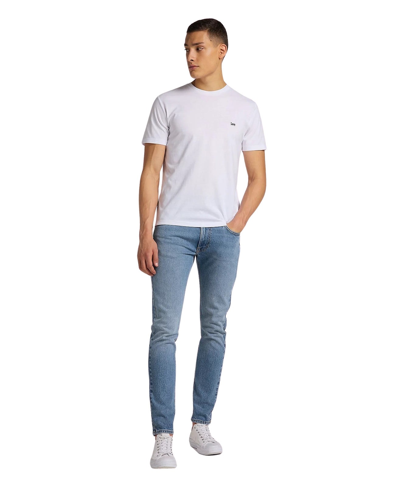 Herren Shirt Patch Logo Tee von Lee in White