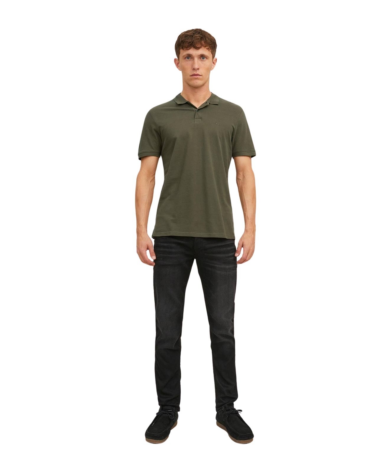 Herren Shirt Basic Polo von Jack & Jones in Olive Night