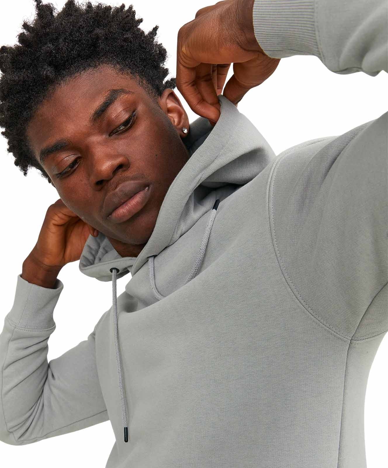 Herren Pullover Star Basic Sweat Hood von Jack & Jones in Ultimate Grey