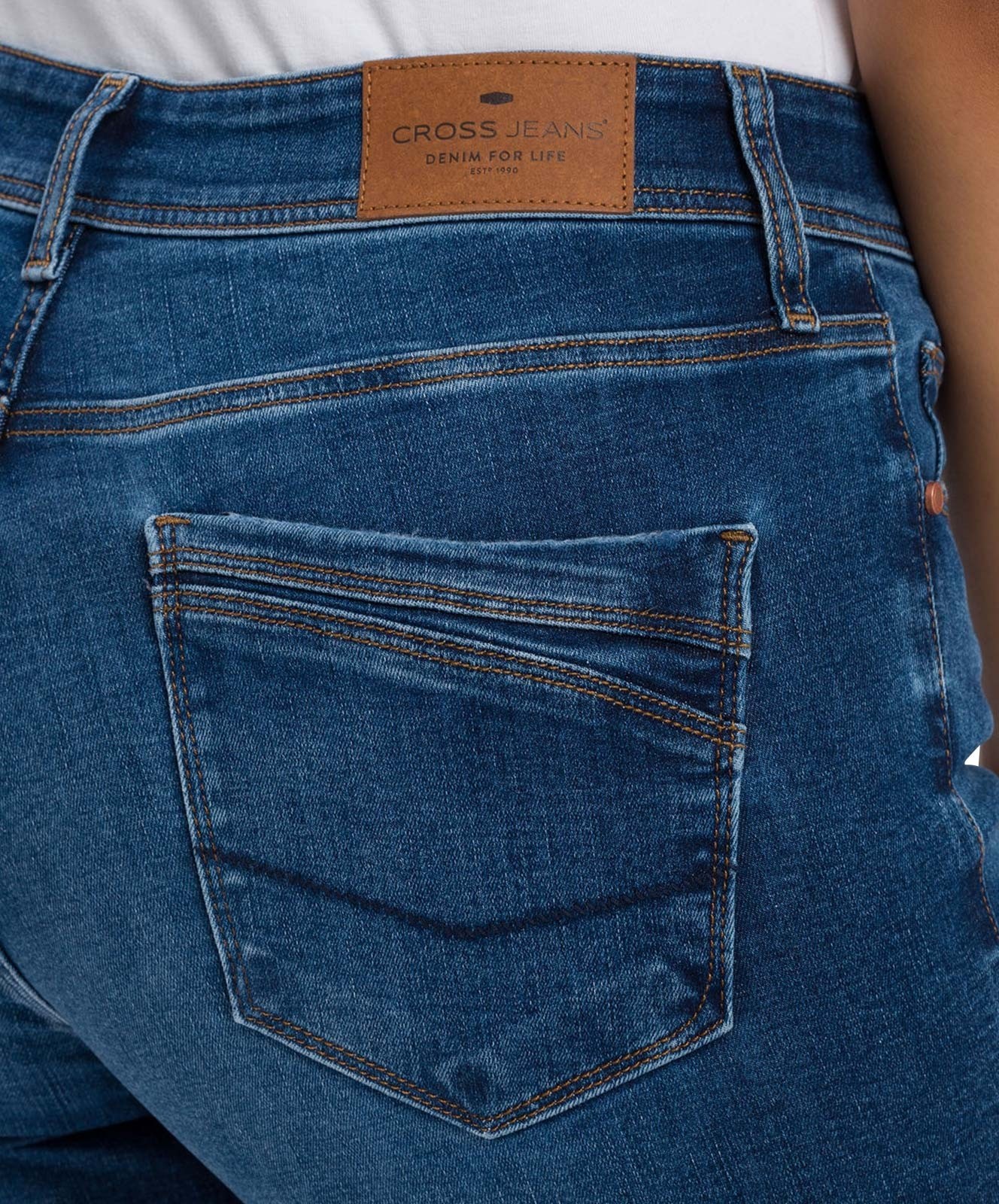 Damen Jeans Anya von Cross in Dark Blue Washed