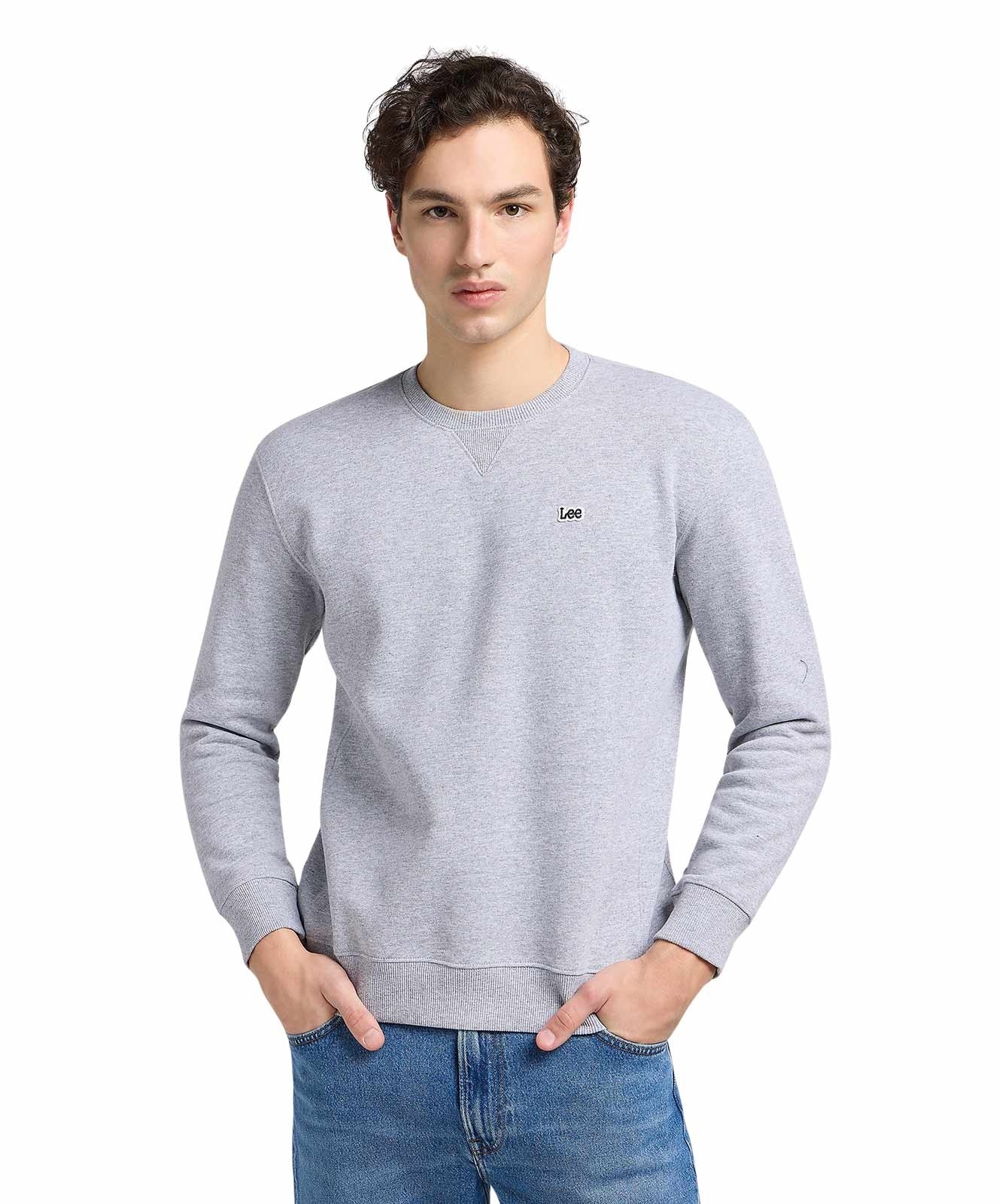 Herren Pullover Patch Crew von Lee in Grey Mele