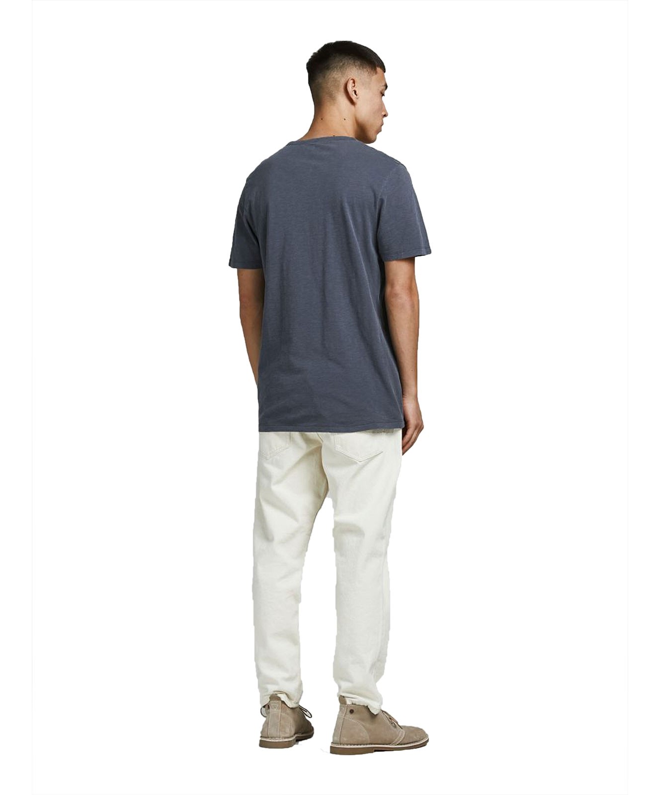 Herren Shirt Split Neck Tee von Jack & Jones in Navy Blue