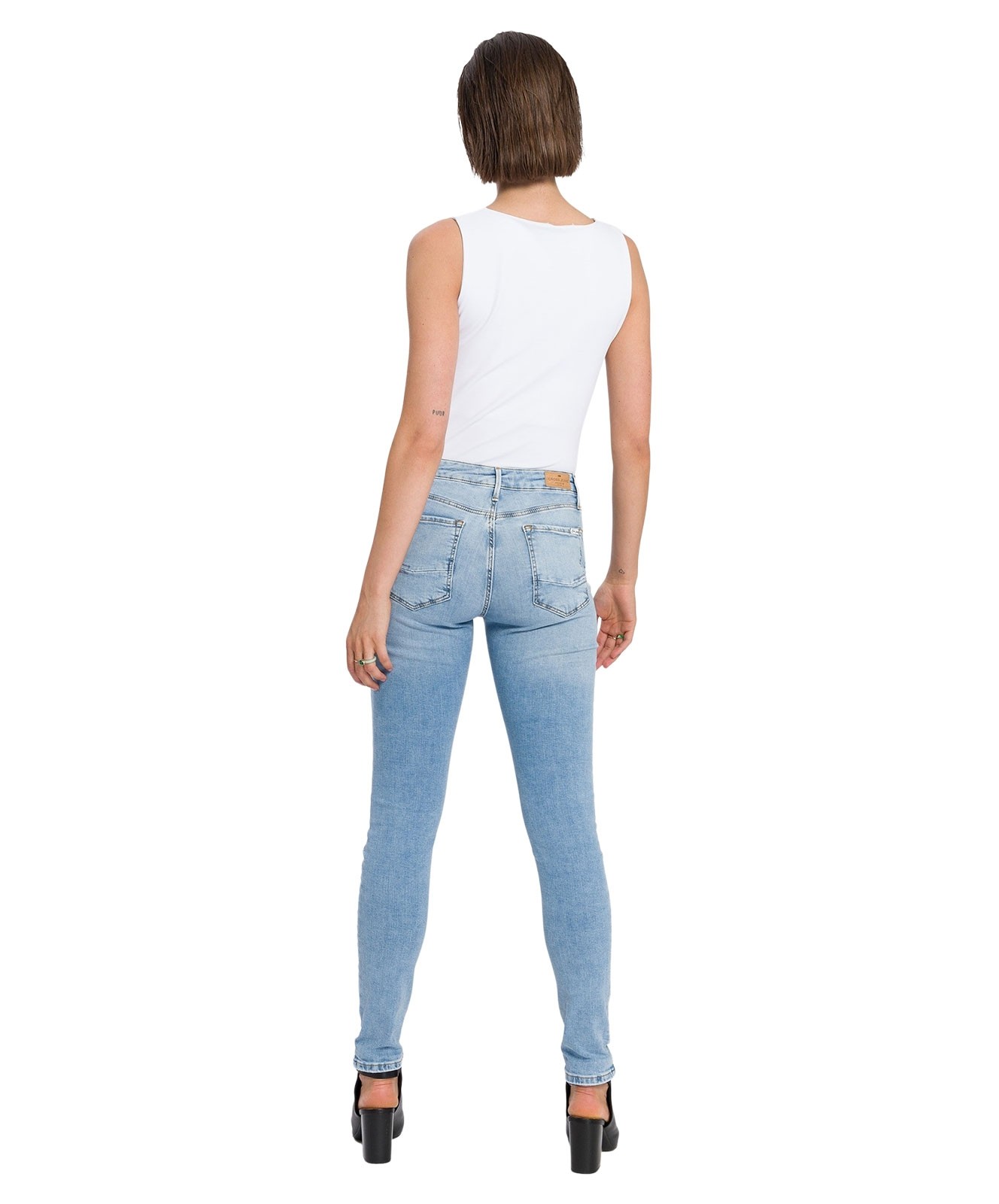 Damen Jeans Alan von Cross in Light Mid Blue Used