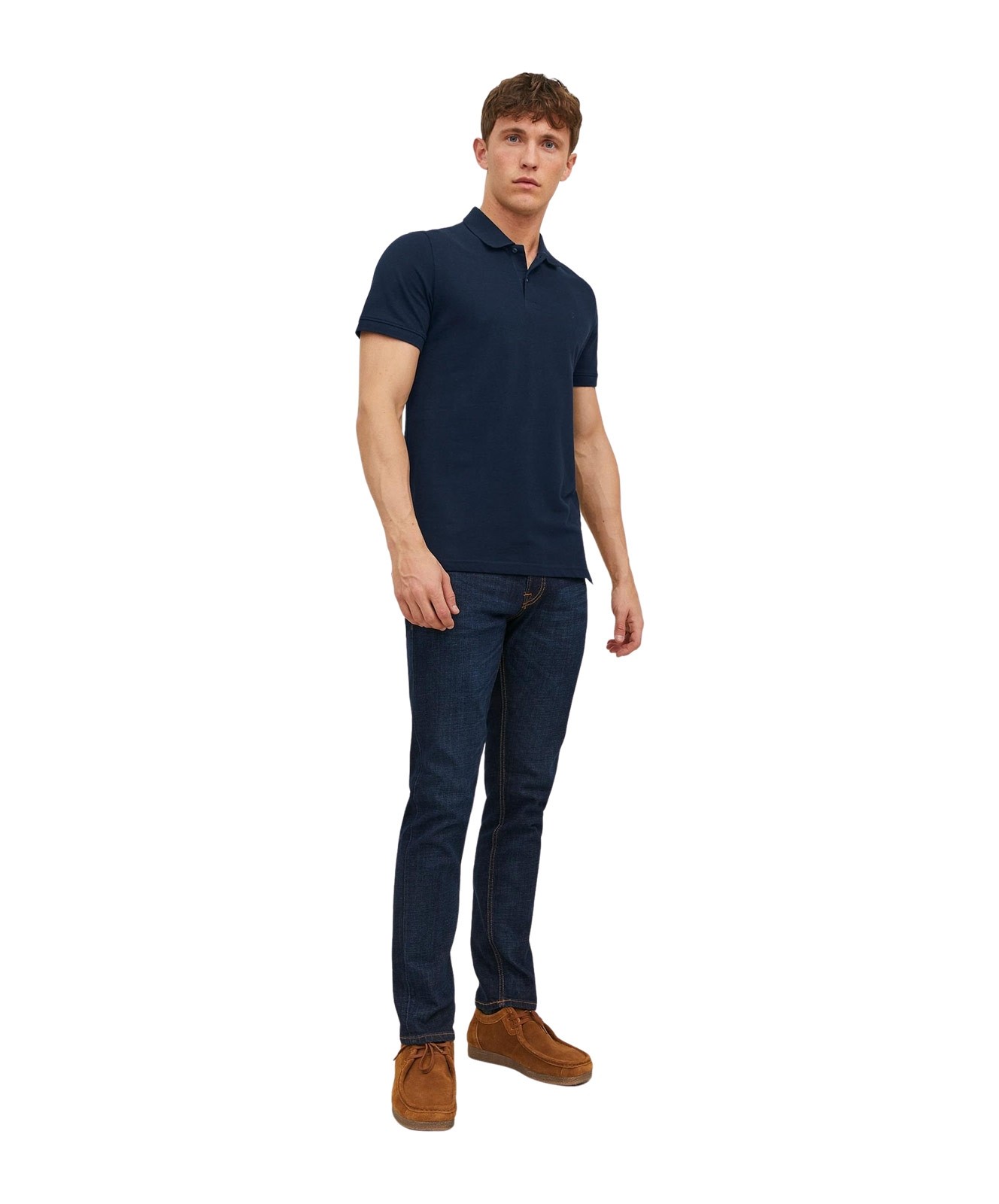 Herren Shirt Basic Polo von Jack & Jones in Navy Blazer