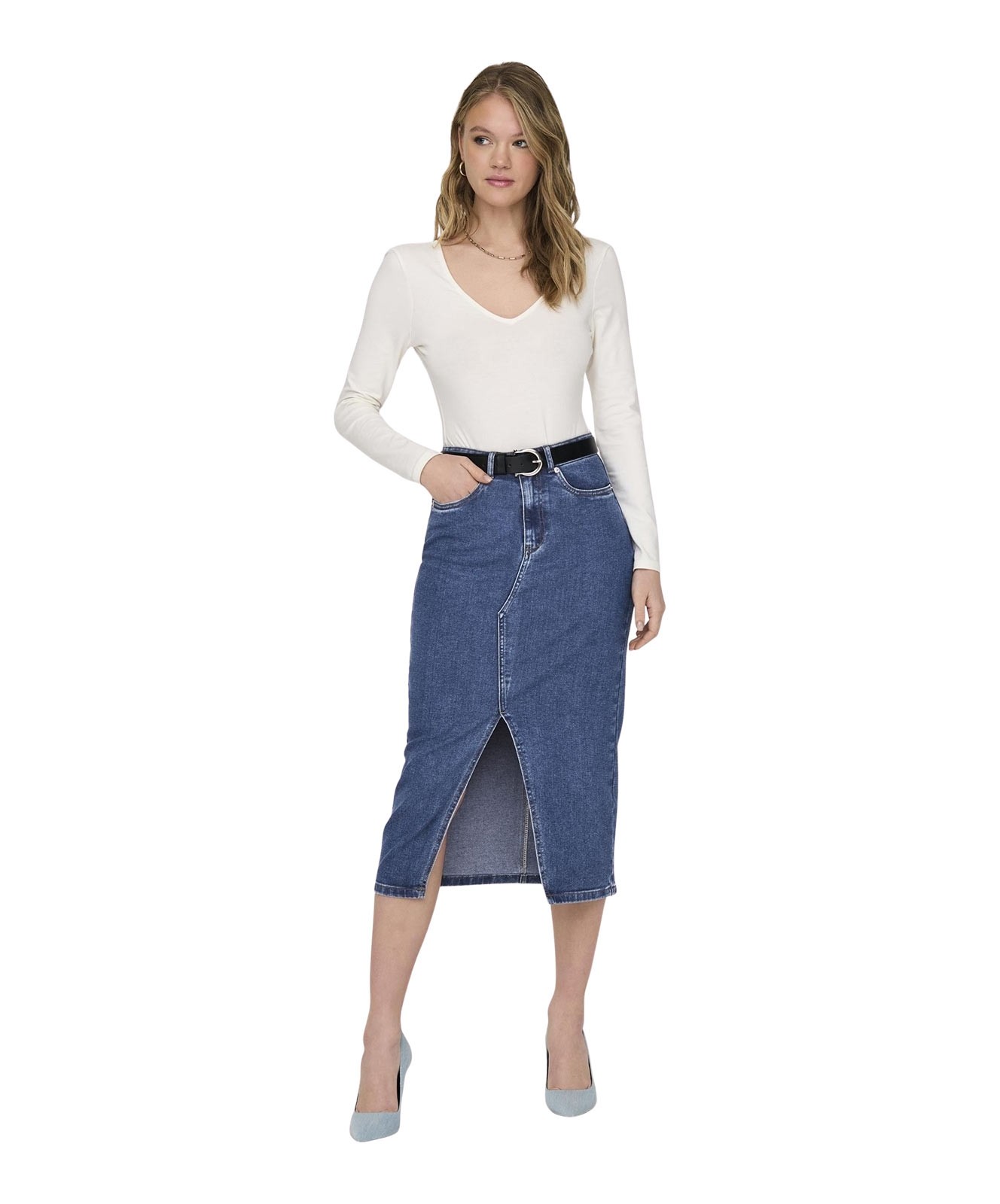 Damen Rock Siri von Only in Medium Blue