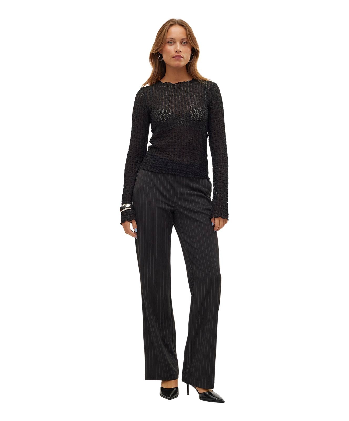 Damen Hose Maya von Vero Moda in Black OATMEAL