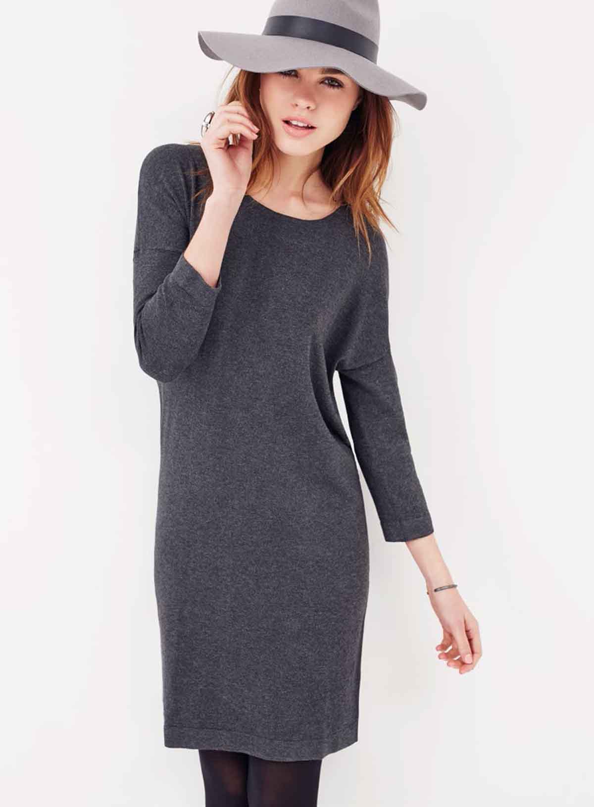 Strickkleid Kaschmir Hut